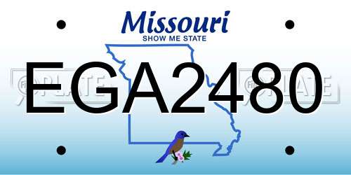 EGA2480 Missouri License Plate