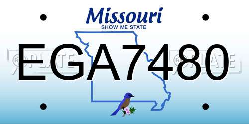 EGA7480 Missouri License Plate