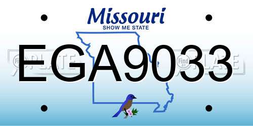 EGA9033 Missouri License Plate