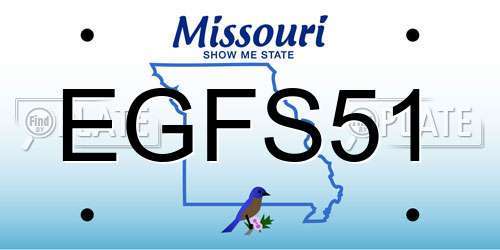 EGFS51 Missouri License Plate