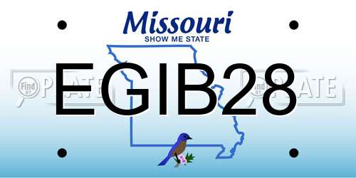 EGIB28 Missouri License Plate