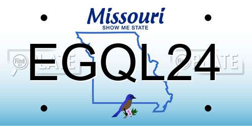 EGQL24 Missouri License Plate