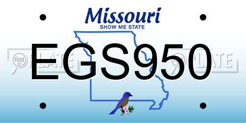 EGS950 Missouri License Plate