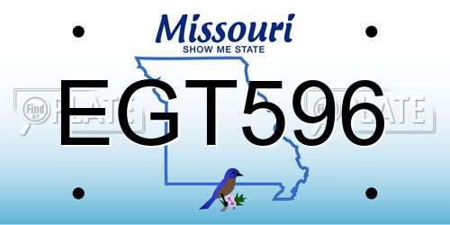 EGT596 Missouri License Plate