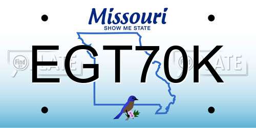 EGT70K Missouri License Plate