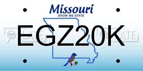 EGZ20K Missouri License Plate