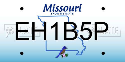 EH1B5P Missouri License Plate