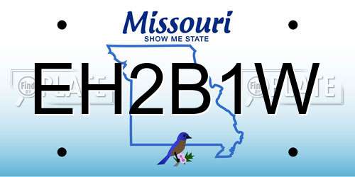 EH2B1W Missouri License Plate