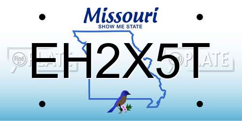 EH2X5T Missouri License Plate