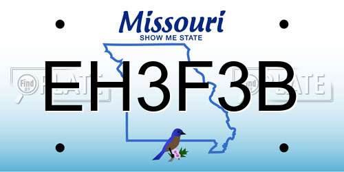 EH3F3B Missouri License Plate