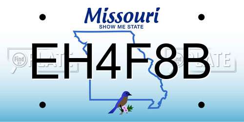 EH4F8B Missouri License Plate