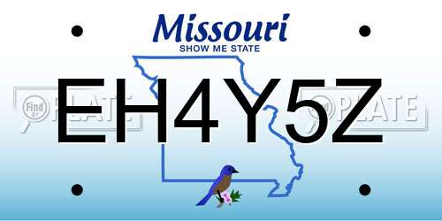 EH4Y5Z Missouri License Plate