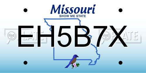 EH5B7X Missouri License Plate