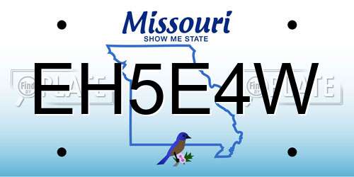 EH5E4W Missouri License Plate