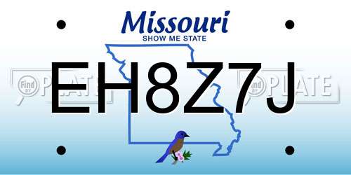 EH8Z7J Missouri License Plate