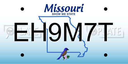 EH9M7T Missouri License Plate