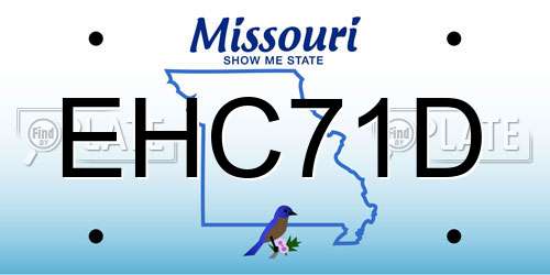 EHC71D Missouri License Plate