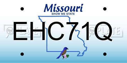 EHC71Q Missouri License Plate