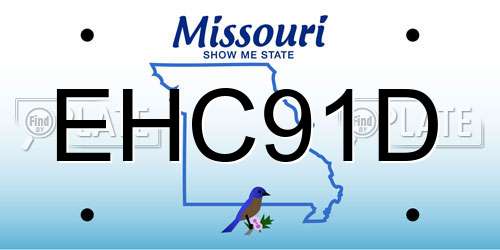 EHC91D Missouri License Plate