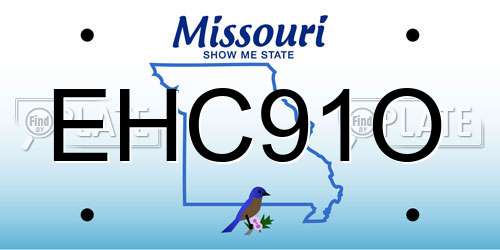 EHC91O Missouri License Plate