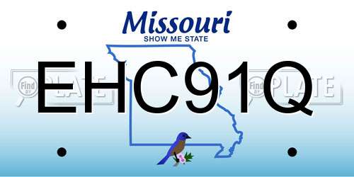 EHC91Q Missouri License Plate