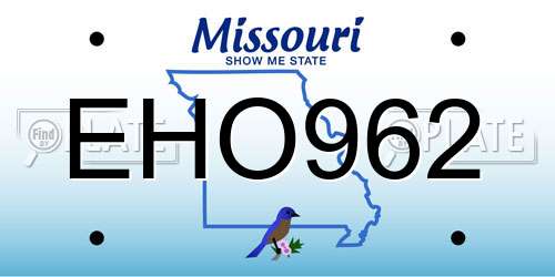 EHO962 Missouri License Plate