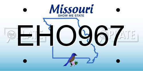 EHO967 Missouri License Plate