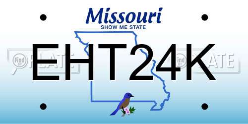 EHT24K Missouri License Plate