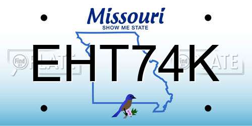 EHT74K Missouri License Plate