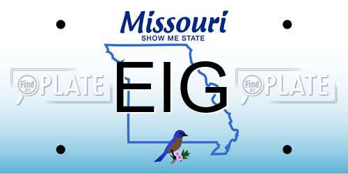 EIG Missouri License Plate