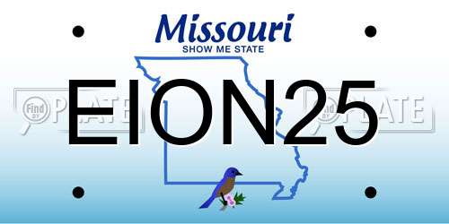 EION25 Missouri License Plate