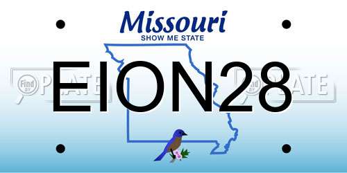EION28 Missouri License Plate