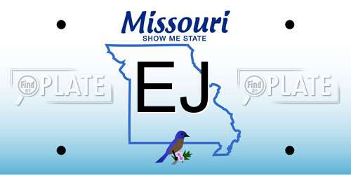 EJ Missouri License Plate