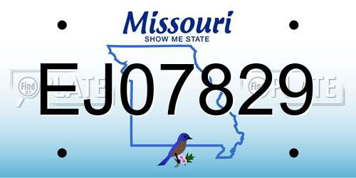 EJ07829 Missouri License Plate