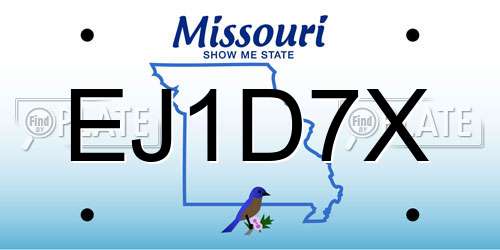 EJ1D7X Missouri License Plate