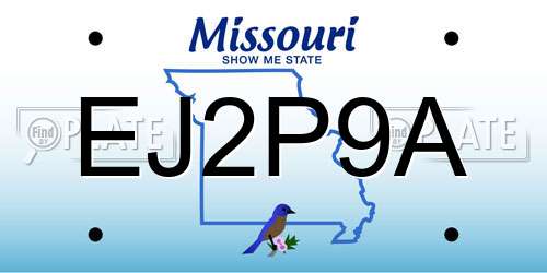 EJ2P9A Missouri License Plate