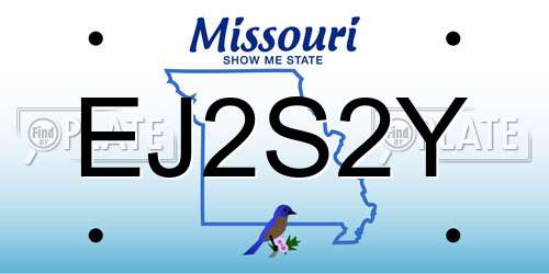 EJ2S2Y Missouri License Plate