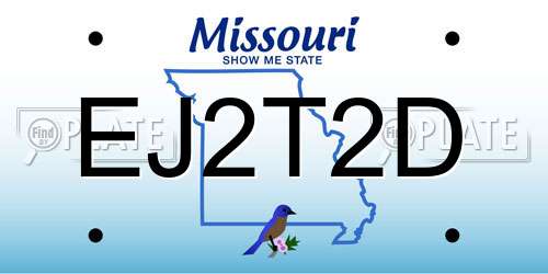 EJ2T2D Missouri License Plate
