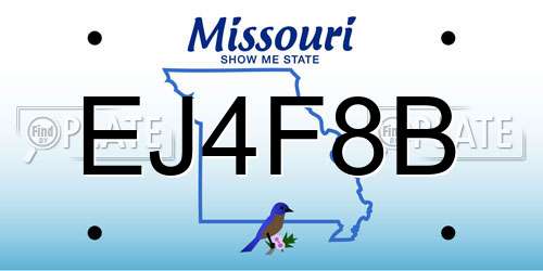 EJ4F8B Missouri License Plate