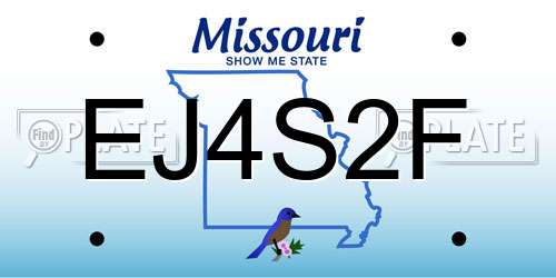 EJ4S2F Missouri License Plate