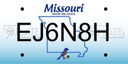 EJ6N8H Missouri License Plate