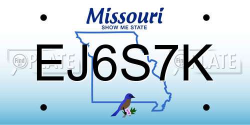 EJ6S7K Missouri License Plate