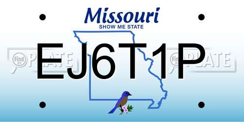 EJ6T1P Missouri License Plate