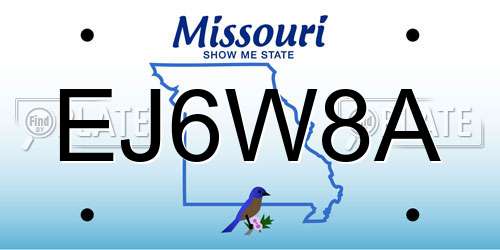 EJ6W8A Missouri License Plate