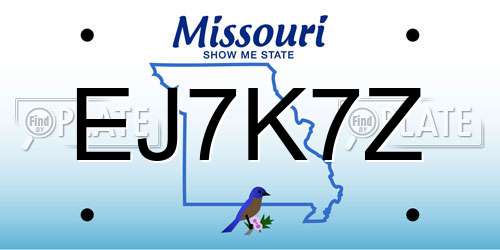 EJ7K7Z Missouri License Plate