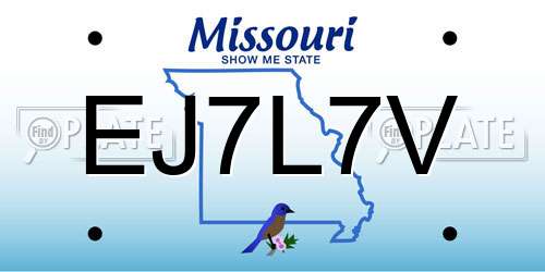 EJ7L7V Missouri License Plate