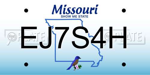EJ7S4H Missouri License Plate