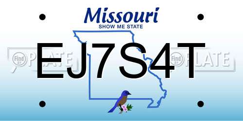 EJ7S4T Missouri License Plate