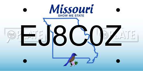 EJ8C0Z Missouri License Plate