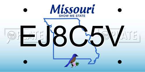 EJ8C5V Missouri License Plate
